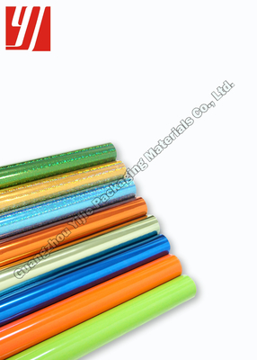PET Hot Stamping Foil Layered Over Inks Under Laminate Coatings